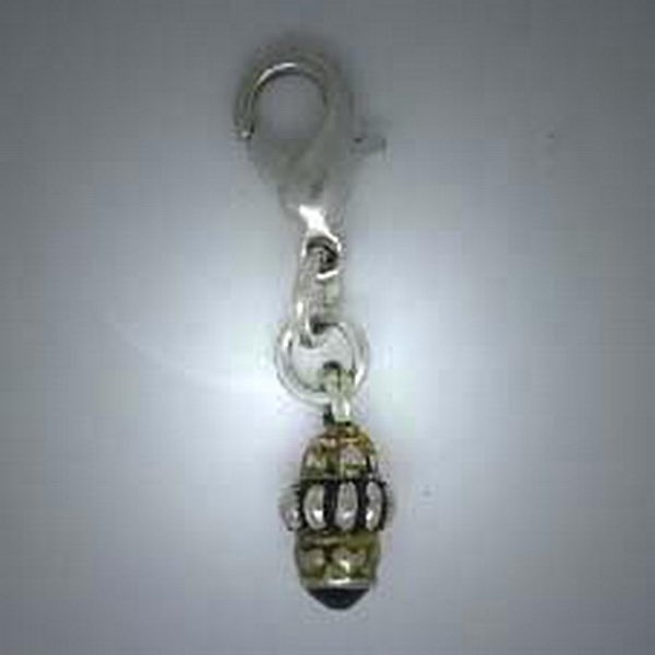 CC028 Charms, Anhänger Perle schwarz/gold