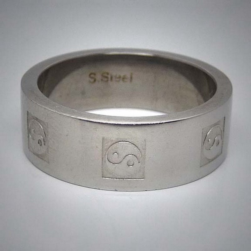 STR023 Ringe aus Edelstahl Ying Yang