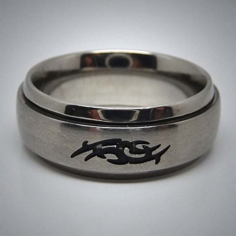 STR054 Ringe aus Edelstahl Tribal spinner