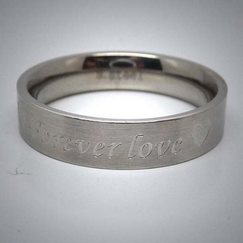 STR064 Ringe aus Edelstahl matt graviert forever love