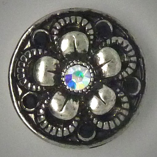  CH016 - Schmuck Druckknöpfe Blüte weiss