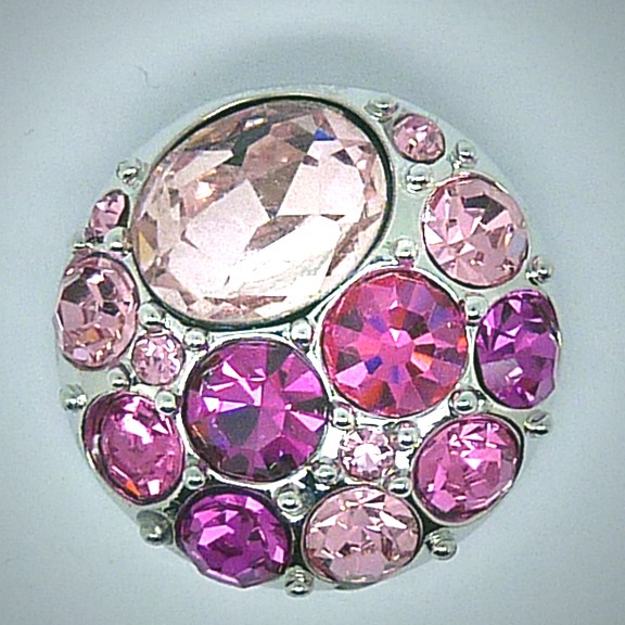 CH030 Schmuck Druckknöpfe Steine rosa