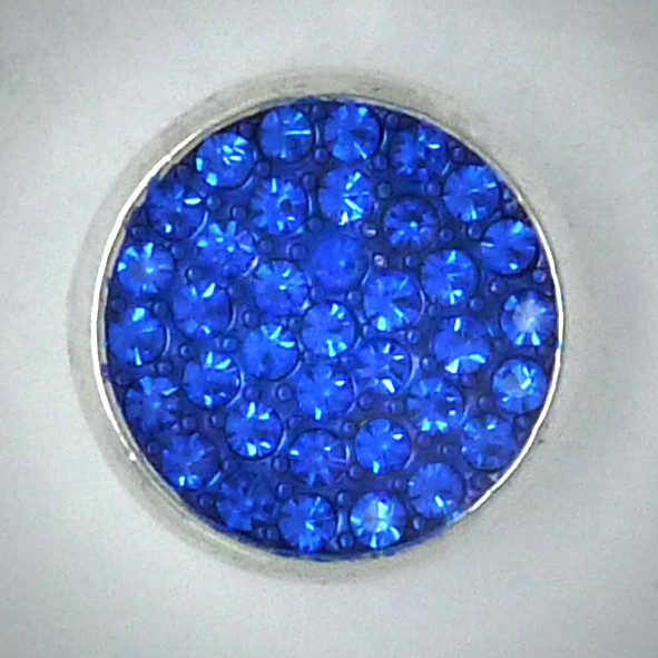 CH038 Schmuck Druckknöpfe viele Steine blau