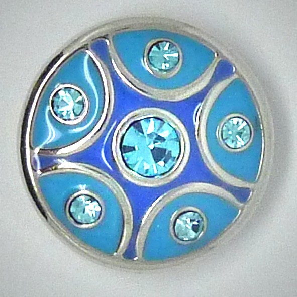 CH062 Schmuck Druckknöpfe Blume türkise Steine