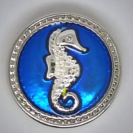 CH255 - Schmuck Druckknöpfe, Seepferdchen mit Rand