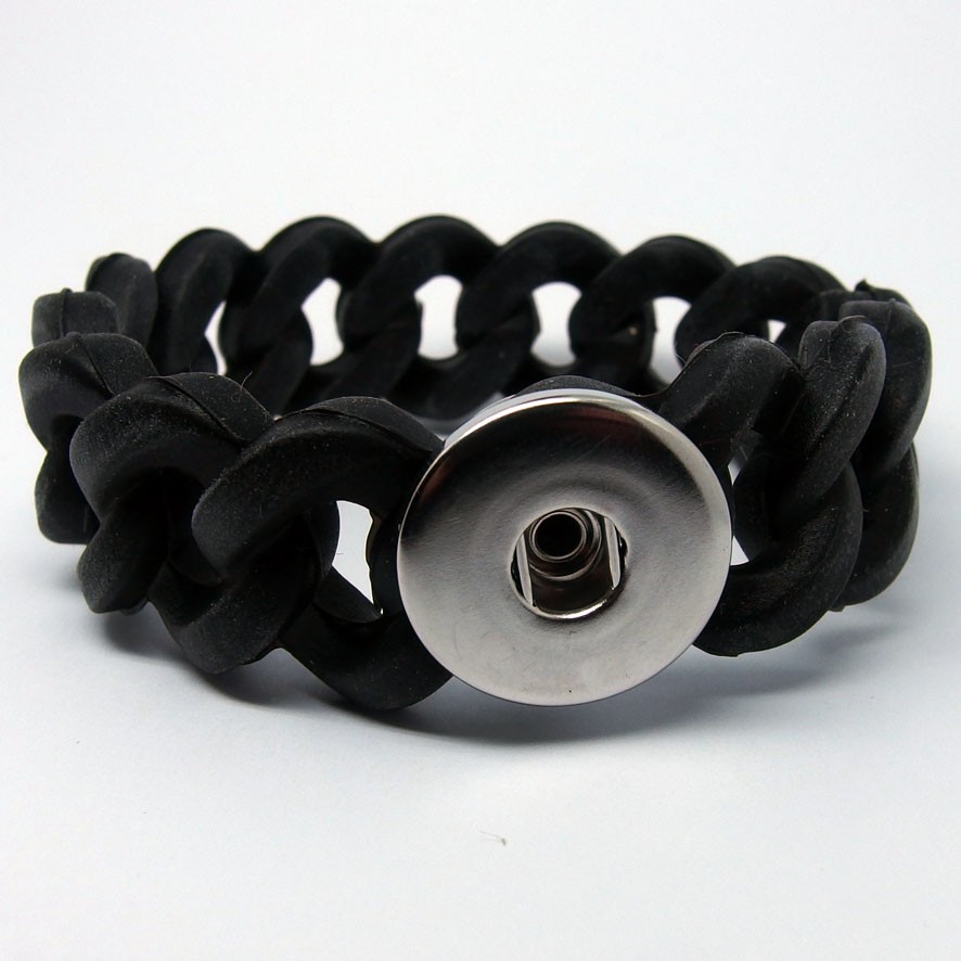 CHA013 - Armbänder für 1 Schmuckdruckknöpfe Gliederarmband aus Silicon