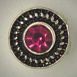  CHM015 - MINI Schmuckdruckknöpfe Stein fuchsia m. Rand