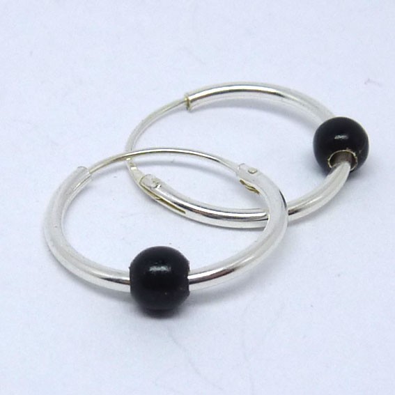 CR070 Creolen mit Kugel schwarz 16mm