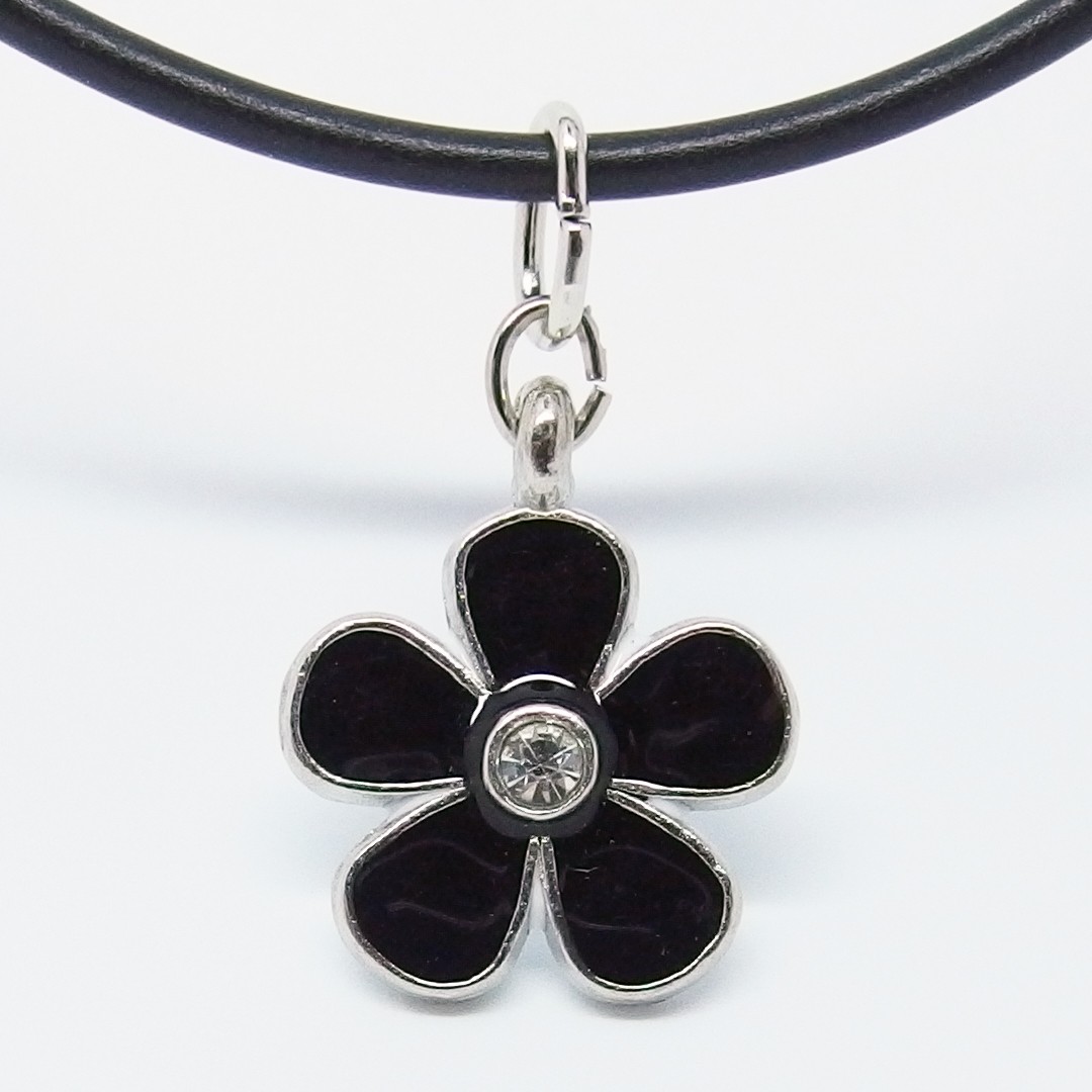 KC015 - Modeschmuck Ketten Blüte schwarz