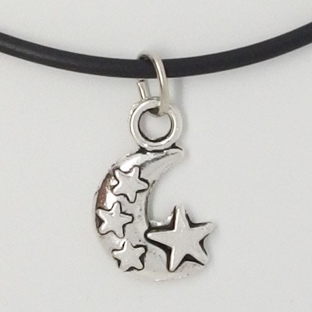 KC028 - Modeschmuck Ketten Mond mit Sternchen 