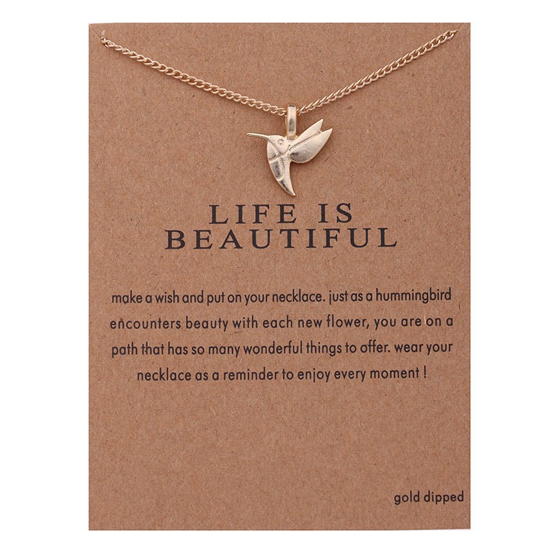 KB007 - Modeschmuck Ketten Kolibri, Life Is Beautiful ( Leben ist wundervoll )