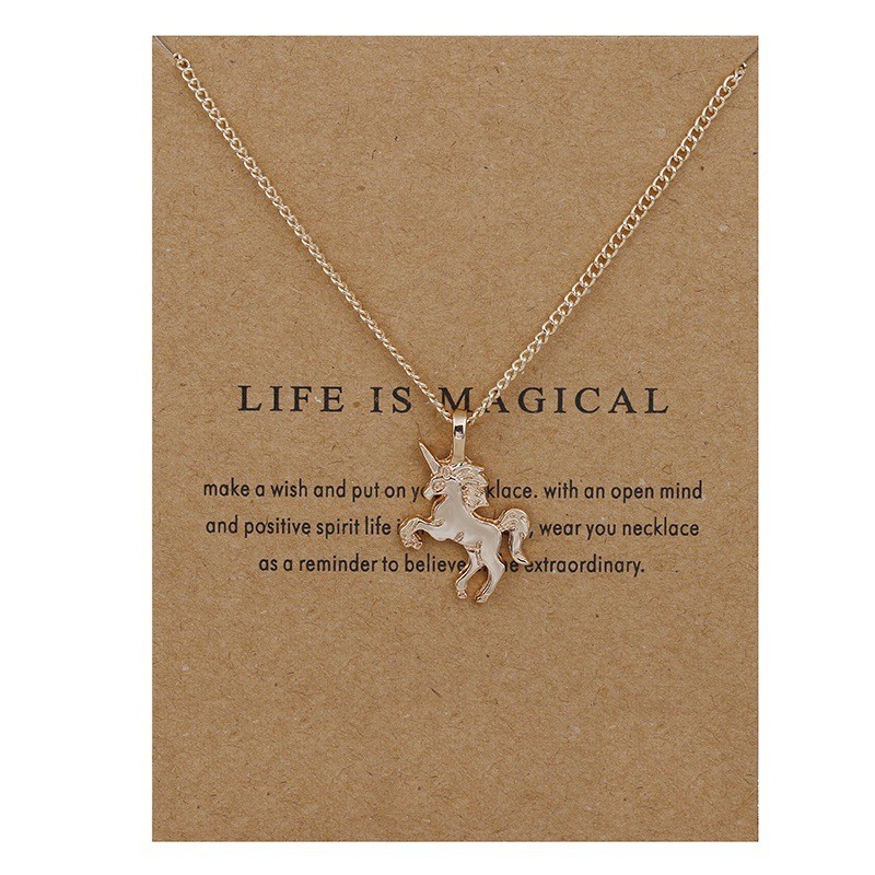  KB009 - Modeschmuck Ketten Einhorn, Life Is Magical ( Leben ist Magisch )