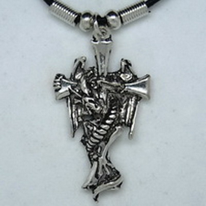 MK033 Ketten Kreuz mit Drachen kl.