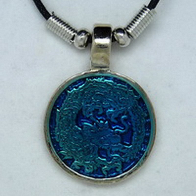 MK041 Ketten Drache Medalion blau