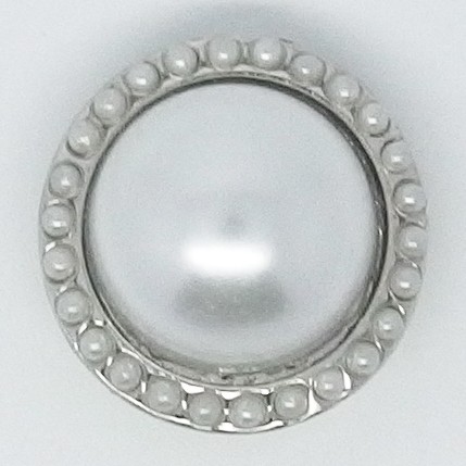CH067  - Schmuck Druckknöpfe Perle mit Perlen im Rand