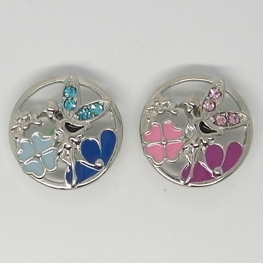 CH023a - Schmuck Druckknöpfe Blüten mit Kolibri