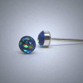 OS169 Ohrstecker aus Silber schwarz glitzer
