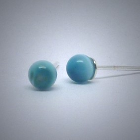 OS174 Ohrstecker aus Silber kugel türkis cateye