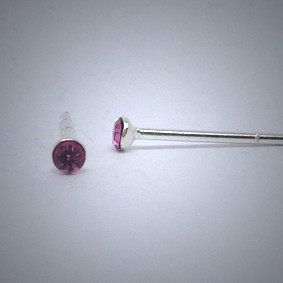 Ohrstecker aus Silber Stein rosa miniOS132 