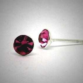 OS144 Ohrstecker aus Silber Stein rosa m.