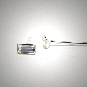 OS156 Ohrstecker aus Silber Stein rechteck kristal