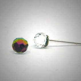 OS158 Ohrstecker aus Silber fassetierte Kugel Swarovski kristal rosa s.