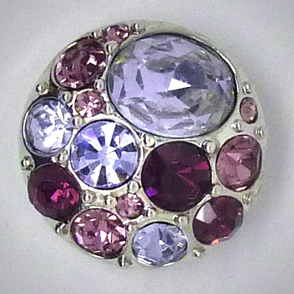 CH031 Schmuck Druckknöpfe lila Steine