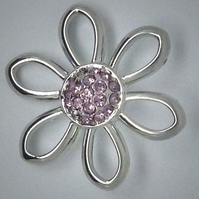 CH089 Schmuck Druckknöpfe Blume gr. rosa