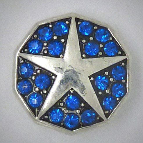 CH202 - Schmuck Druckknöpfe Stern blaue Steine