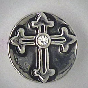 CHM055 - MINI Schmuckdruckknöpfe Kreuz mit Stein