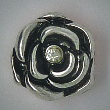 CHM094 - MINI Schmuckdruckknöpfe Rose m. Stein