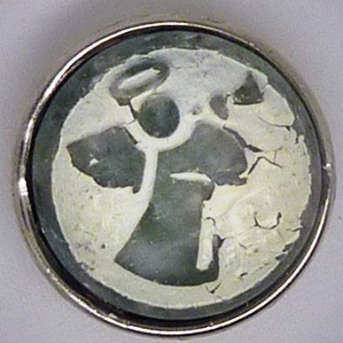 CH236 - Schmuck Druckknöpfe Engel grau Stein