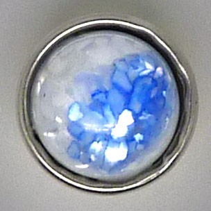 CHM102 - MINI Schmuckdruckknöpfe Stein weiss / blau
