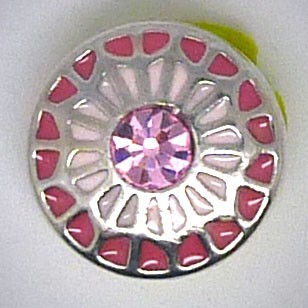 CHM105 - MINI Schmuckdruckknöpfe Blüte rosa Stein 