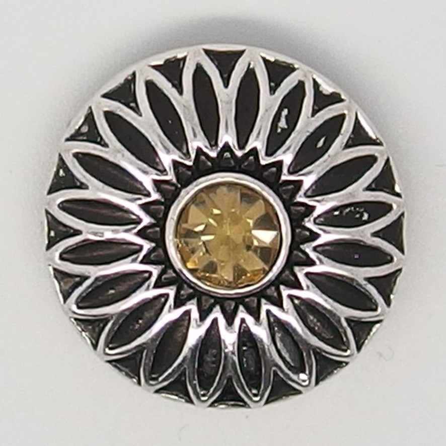 CH210 - Schmuck Druckknöpfe Blüte brauner Stein