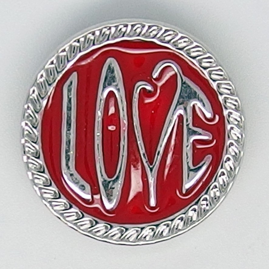 CH267 - Schmuck Druckknöpfe, Love rot 