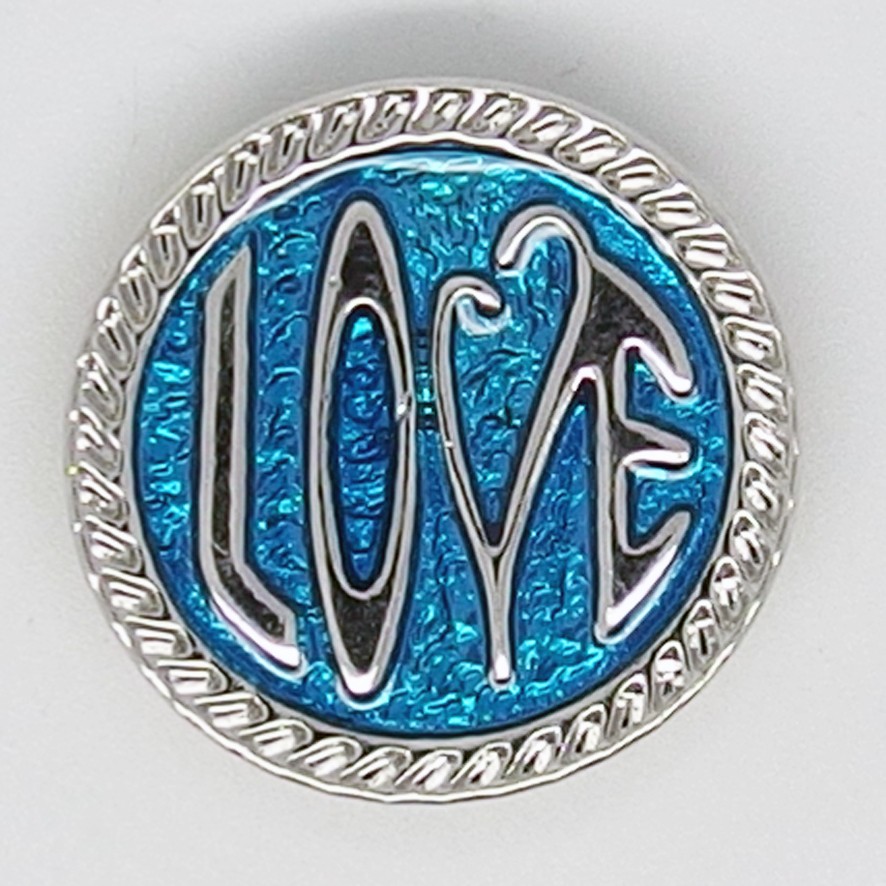 CH267 -  Schmuck Druckknöpfe, Love türkis