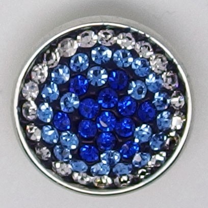 CH014 - Schmuck Druckknöpfe viele Steine blau verlauf