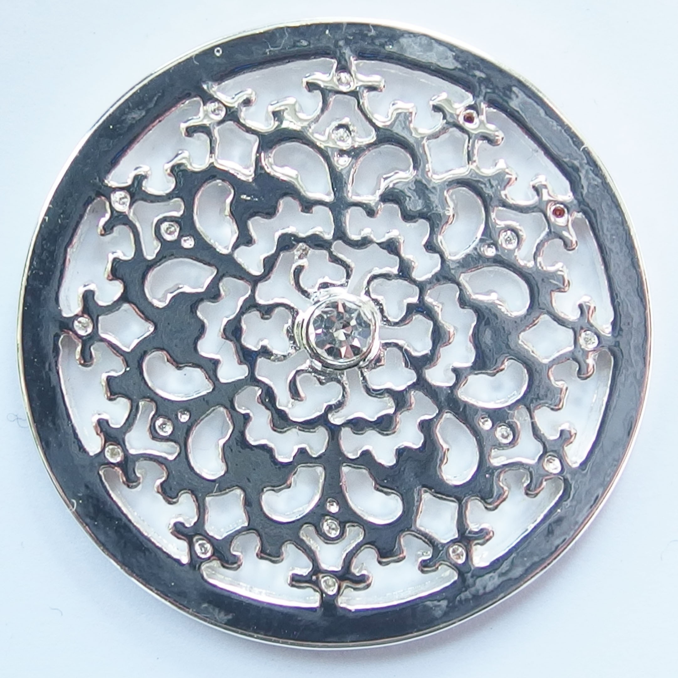 MS006 -  Sammelmedallions filligran mit Stein 33mm