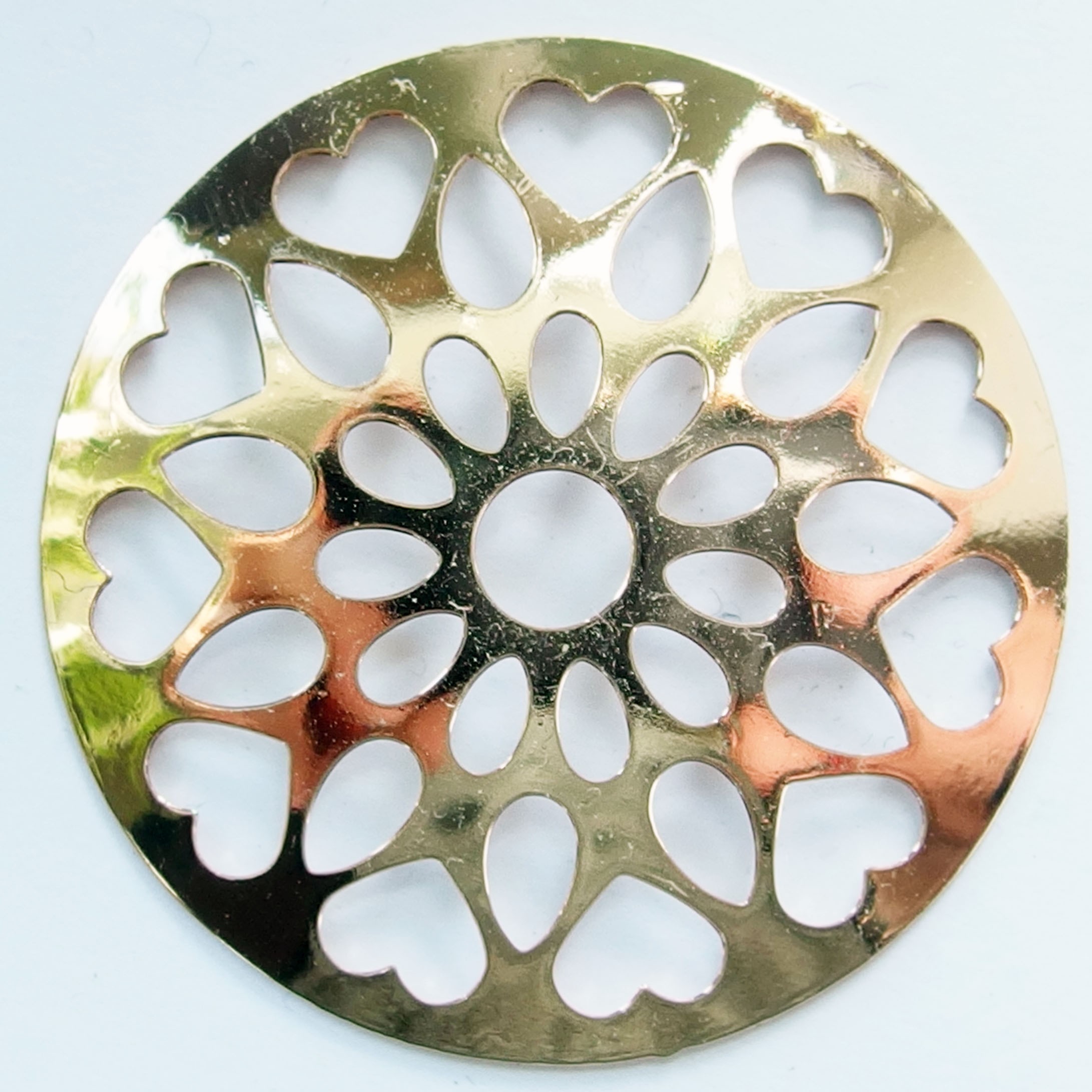 MS016 - Sammelmedallions Blüte Herzen 33mm