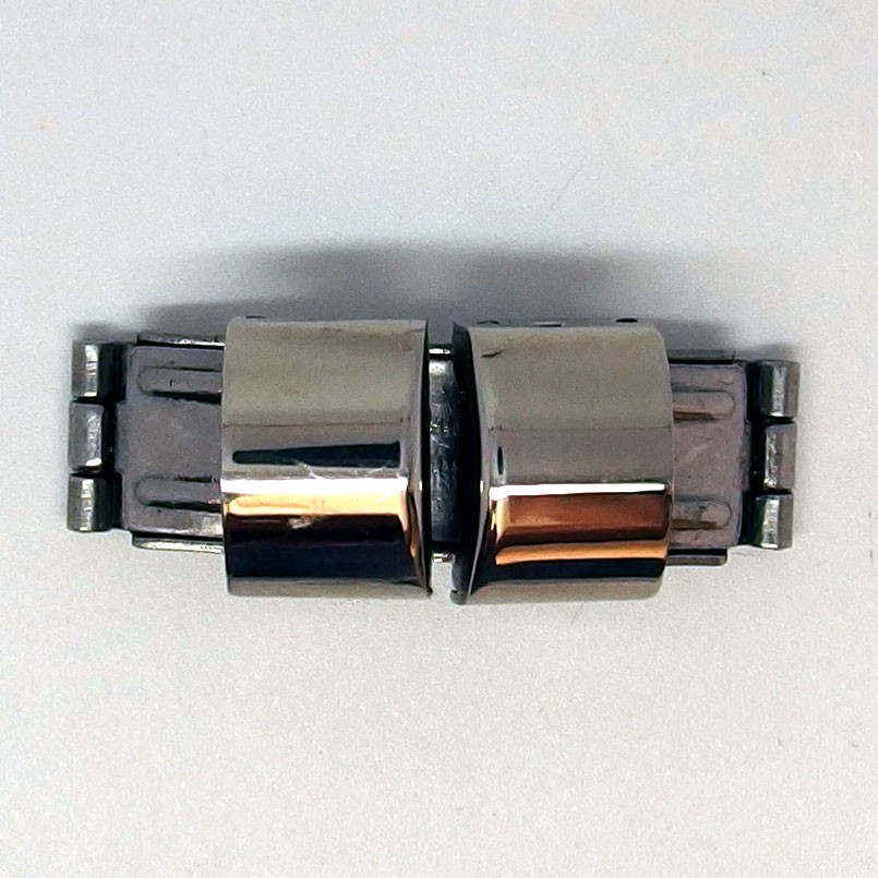 V003 - Verschüsse halbrund 12mm breit aus Edelstahl für Armbänder, Uhren etc.