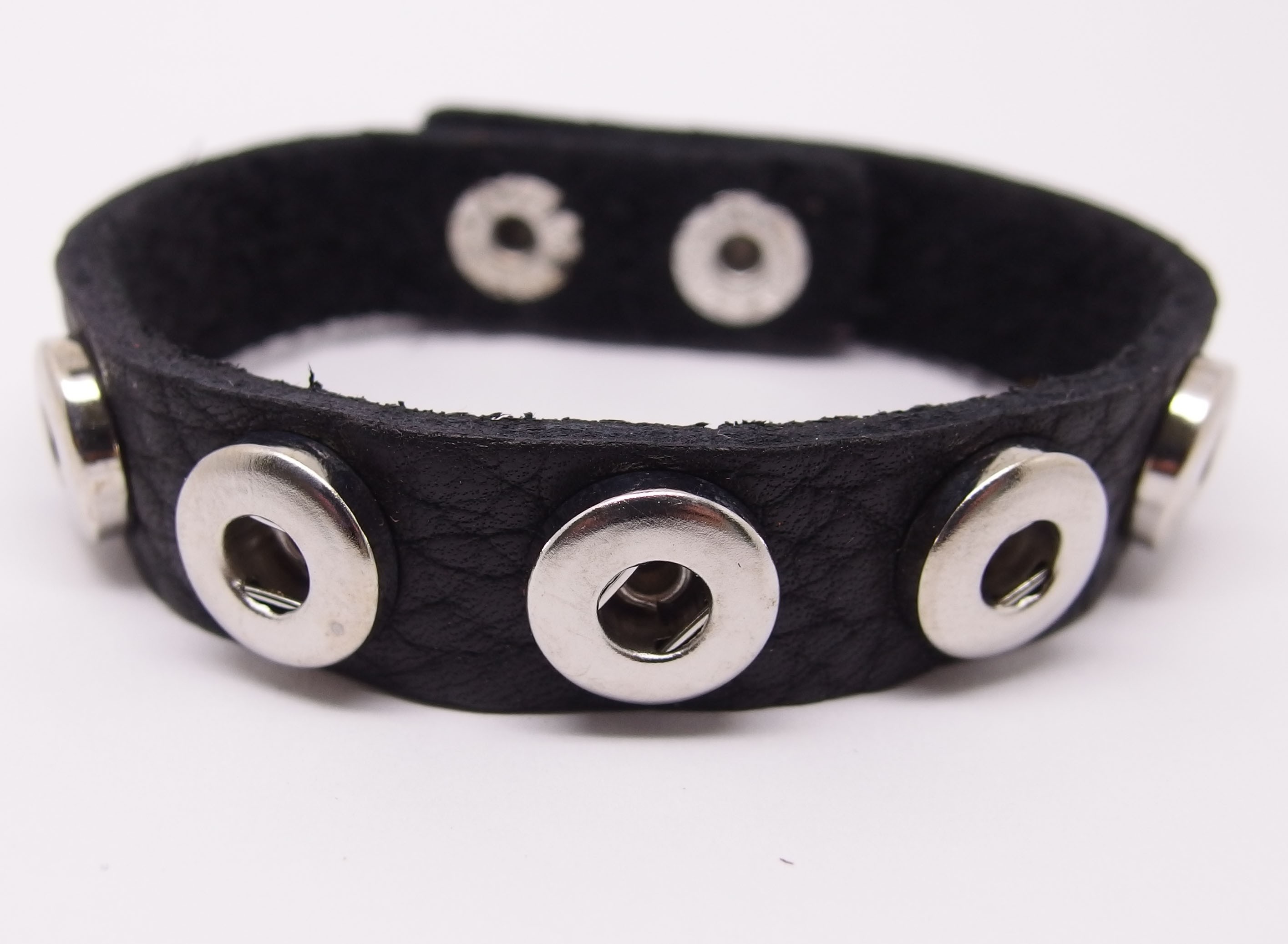 CHMA004a - Armbänder für 5 MINI Schmuckdruckknöpfe weich schwarz