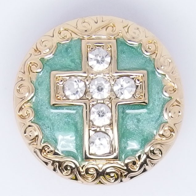 CH054b - Schmuck Druckknöpfe Kreuz gold