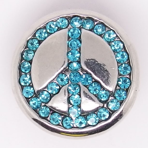 CH035b - Schmuck Druckknöpfe Peace türkis
