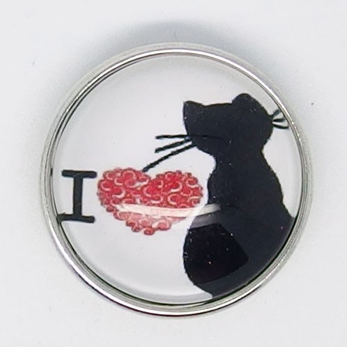 CH133 - Schmuck Druckknöpfe I love Cats