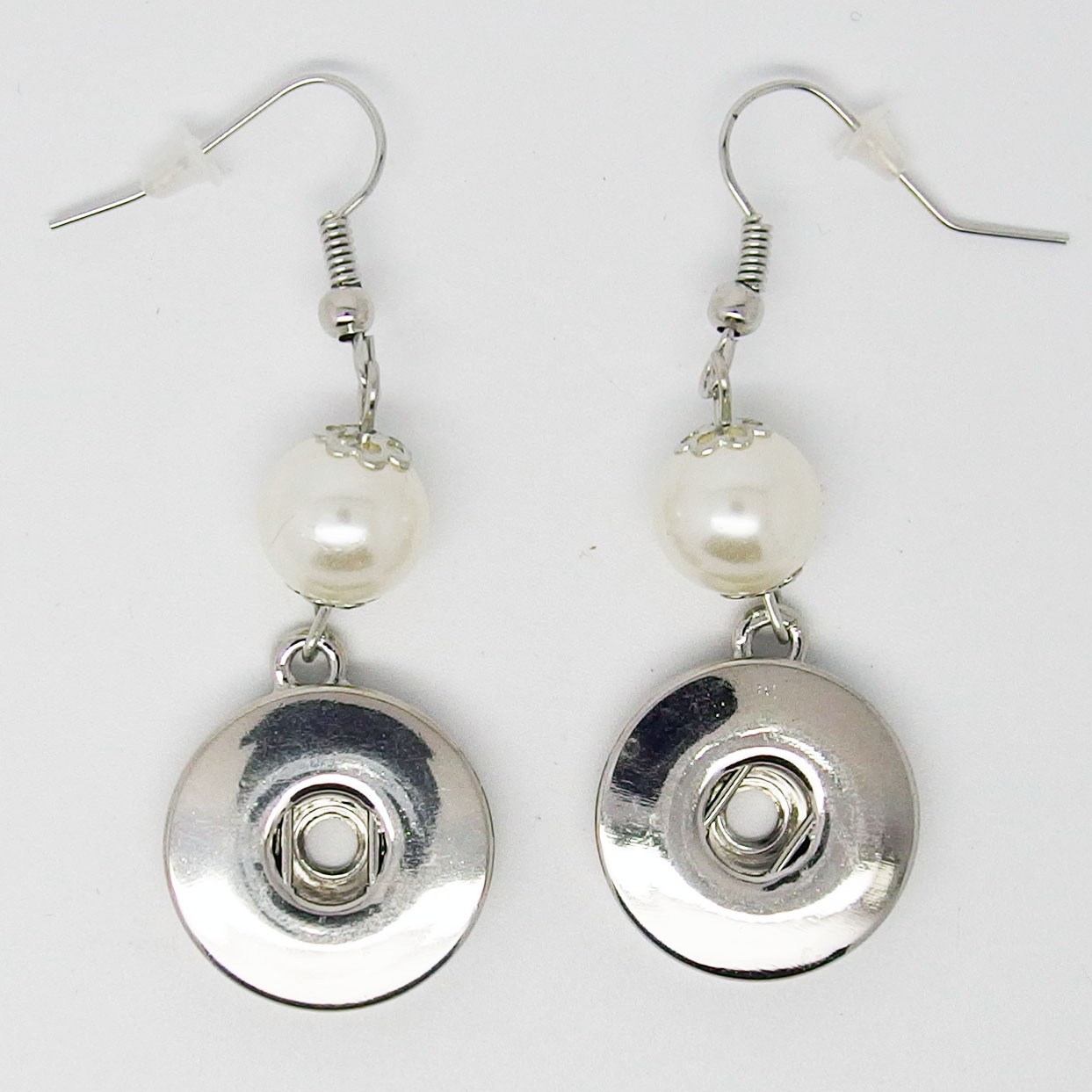 CHO004 - Ohrringe für Schmuck Druckknöpfe m. Perle 