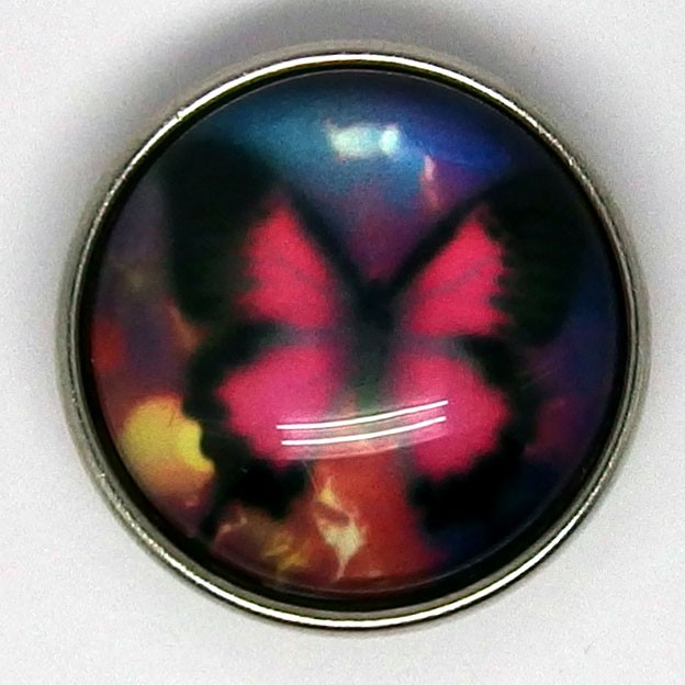  CH193 - Schmuck Druckknöpfe Schmetterling fuchsia