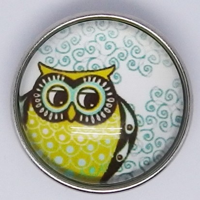 CH174a - Schmuck Druckknöpfe Eule Winter