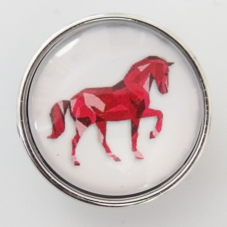 CH006 - Schmuck Druckknöpfe Pferd rot 