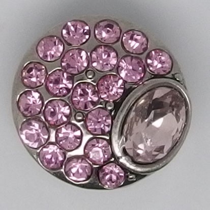 CHM006 - MINI Schmuckdruckknöpfe 1 gr. und viele kleine rosa Glitzersteine